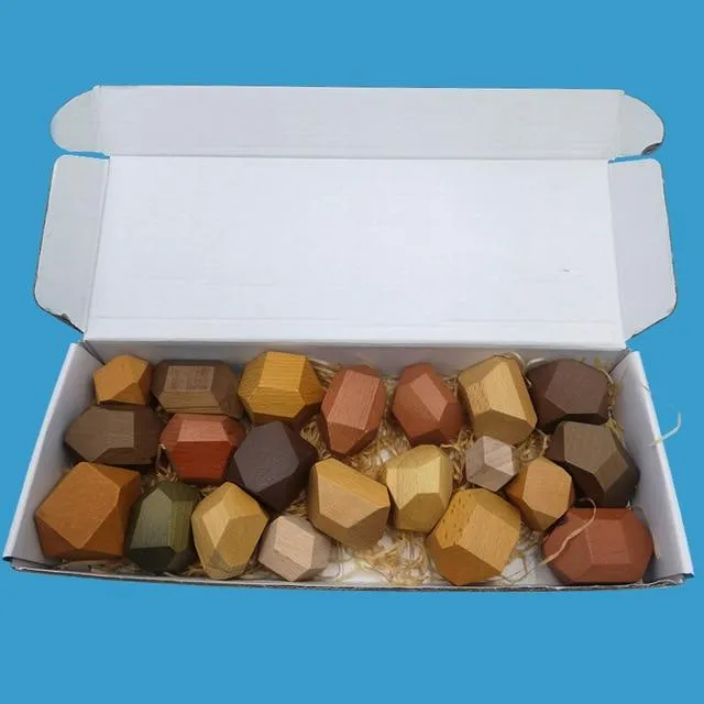 16 Piece Natural Wood Stacking Blocks Educational Toys For Toddlers