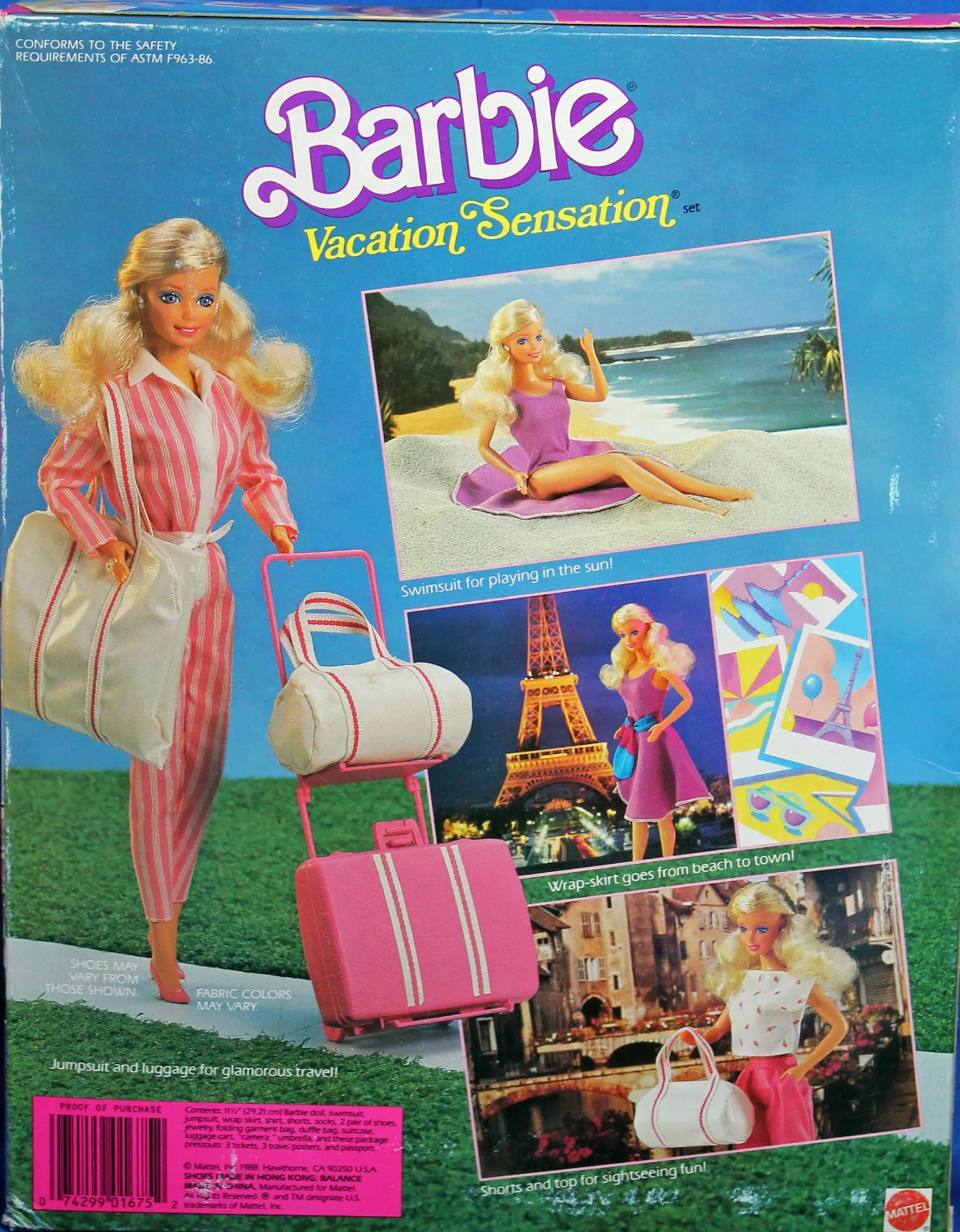 1988 Vacation Sensation Pink Outfit Barbie (1675)