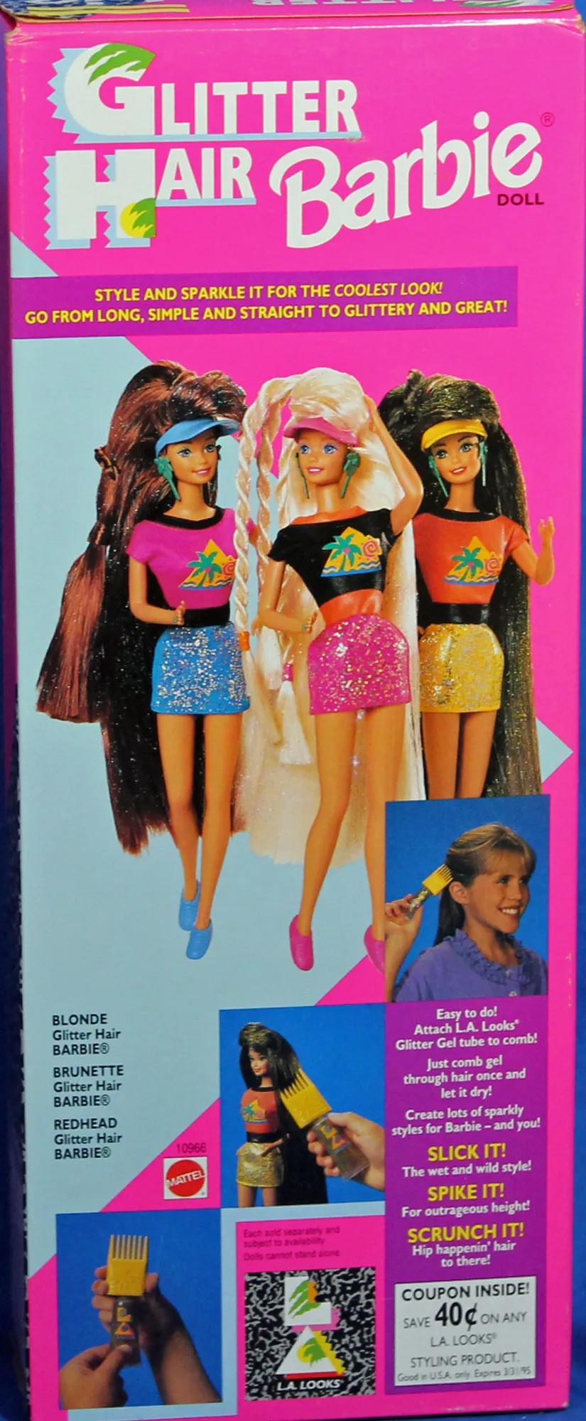 1993 Glitter Hair Brunette Barbie (10966)