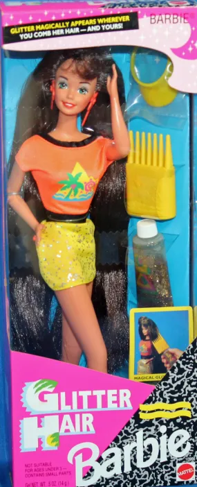 1993 Glitter Hair Brunette Barbie (10966)