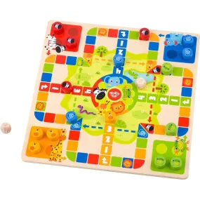 2 in 1 Wooden Board Game - Ludo, Snakes & Ladders