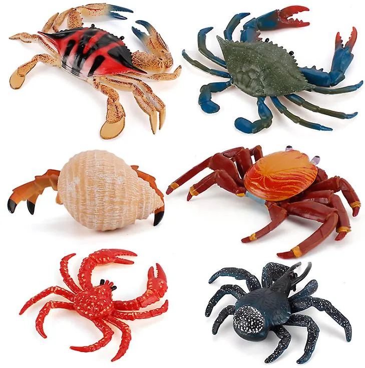 2Pcs Sally Crab 19 * 12.5 cm Sally Crab toy educational simulation animal marine life model realistic gift props children learning AZ10565