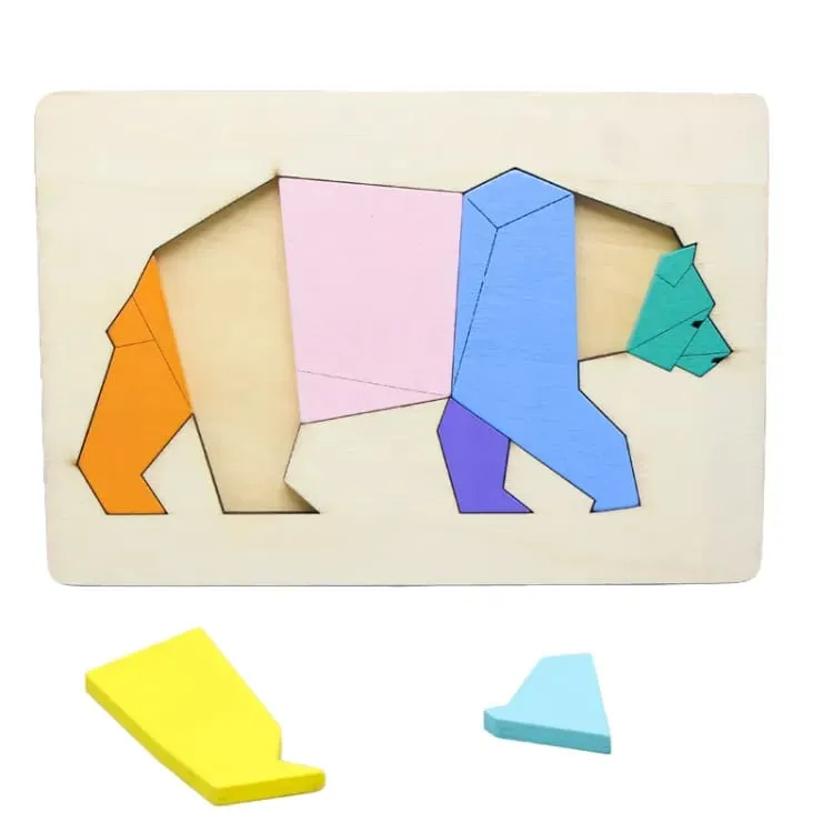 3d Wooden Animal Puzzle Educational Toys for Kids