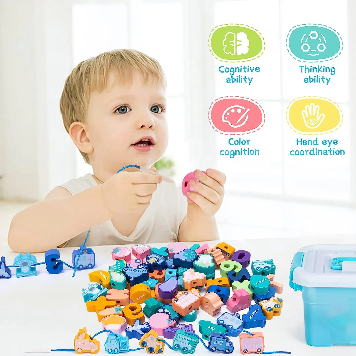 60 Educational Wood Blocks Toys Ay-126