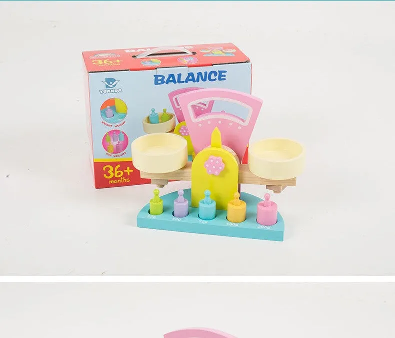 Children'S Wooden Balance Scales Science Experiment Teaching Aids