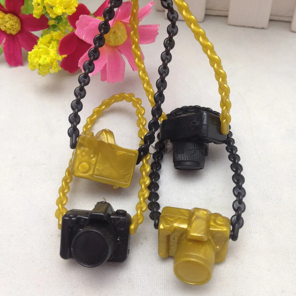 Creative Doll Accessories Plastic Mini Cameras DIY for Barbie Kid Children Toys