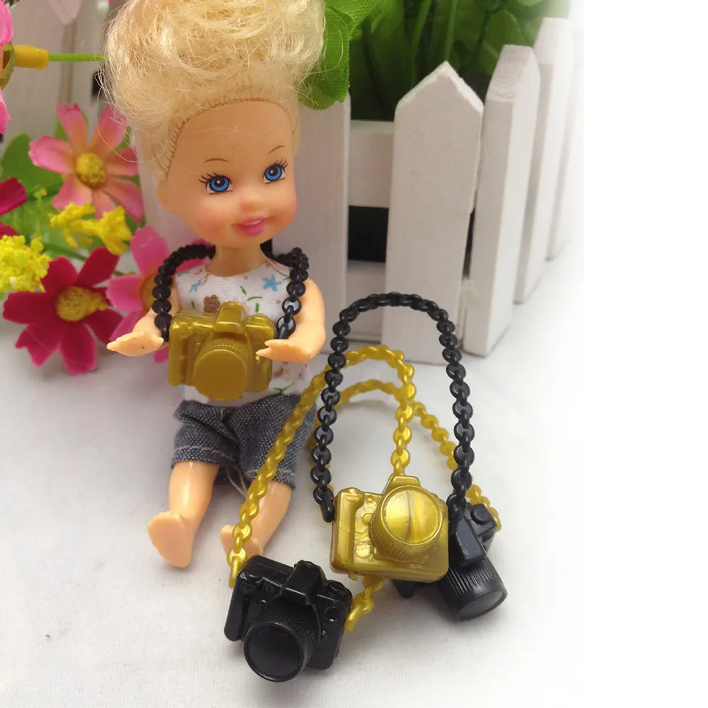 Creative Doll Accessories Plastic Mini Cameras DIY for Barbie Kid Children Toys