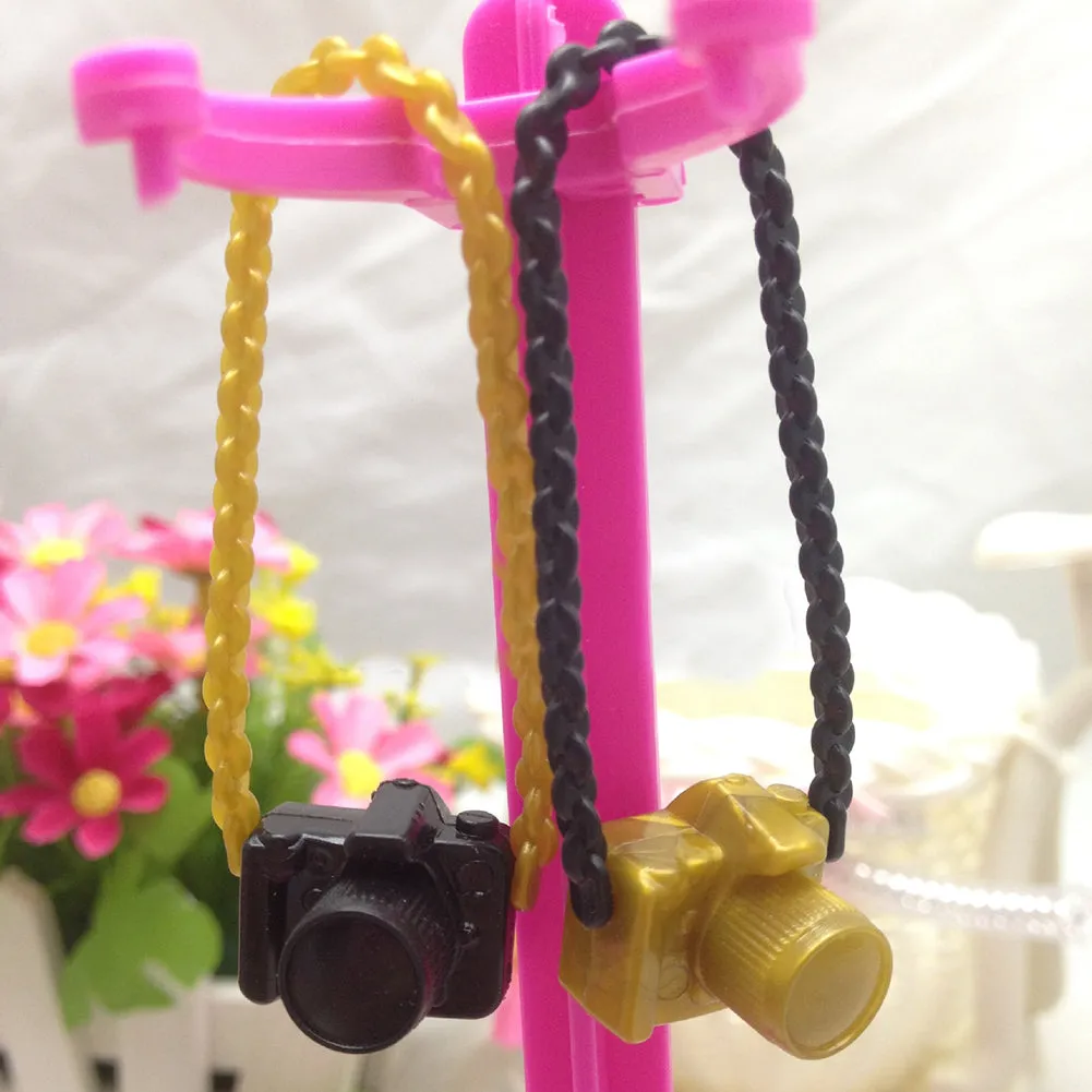 Creative Doll Accessories Plastic Mini Cameras DIY for Barbie Kid Children Toys