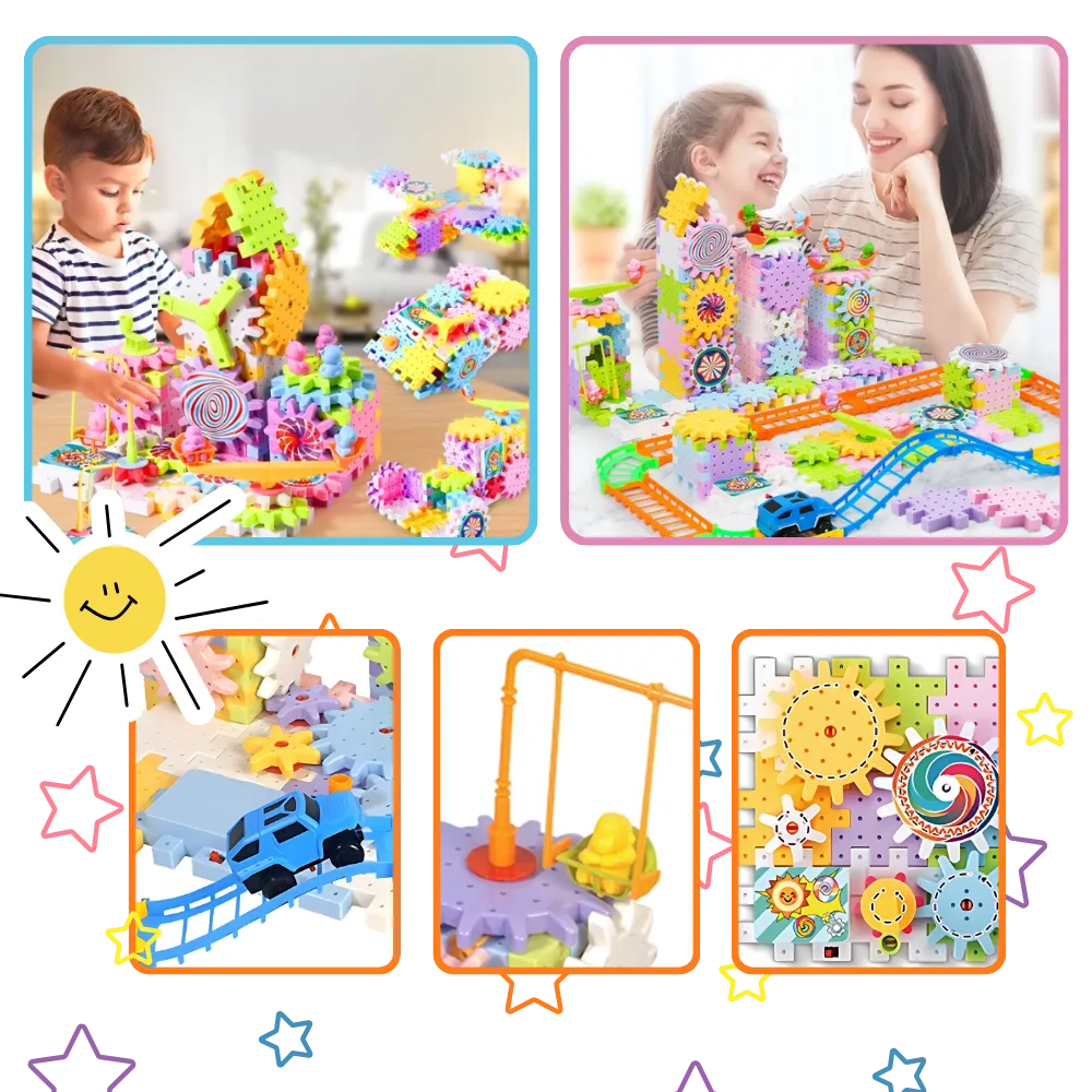 Dual Operation Educational Gear Building Blocks