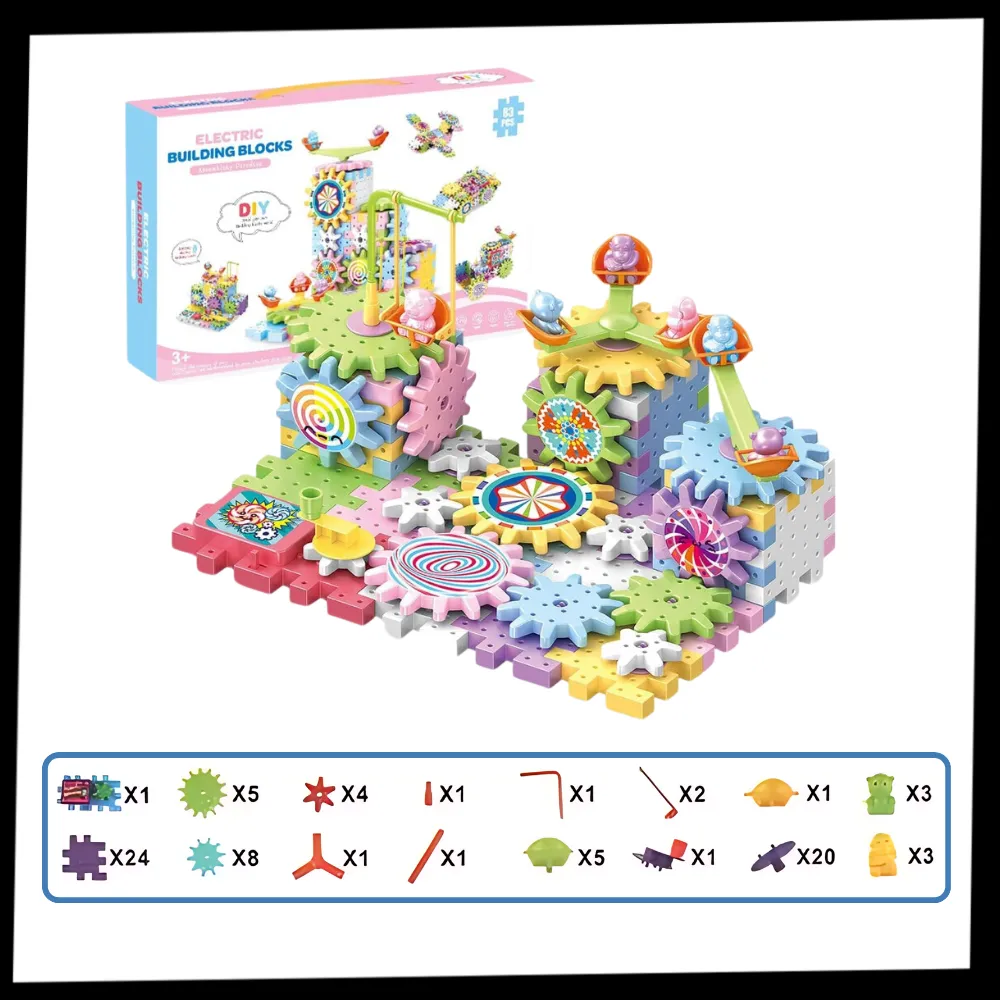 Dual Operation Educational Gear Building Blocks
