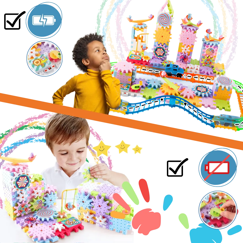 Dual Operation Educational Gear Building Blocks