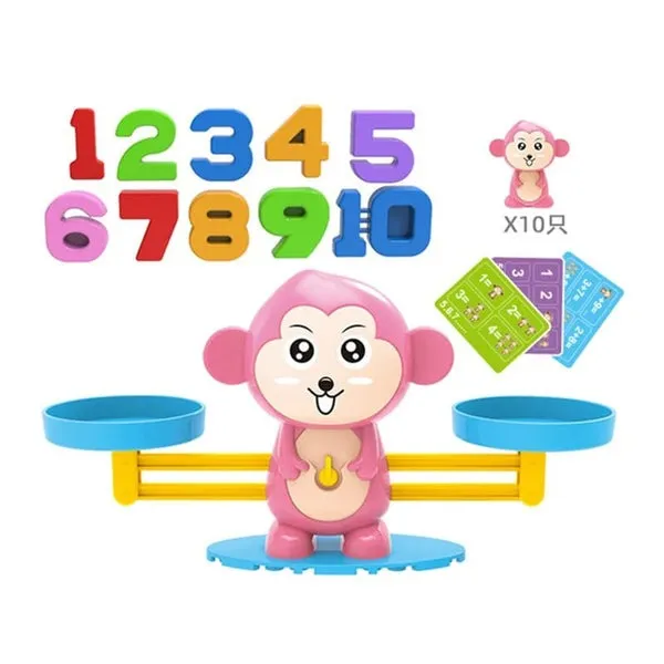 Educational Math Digital Monkey Balance- Pink