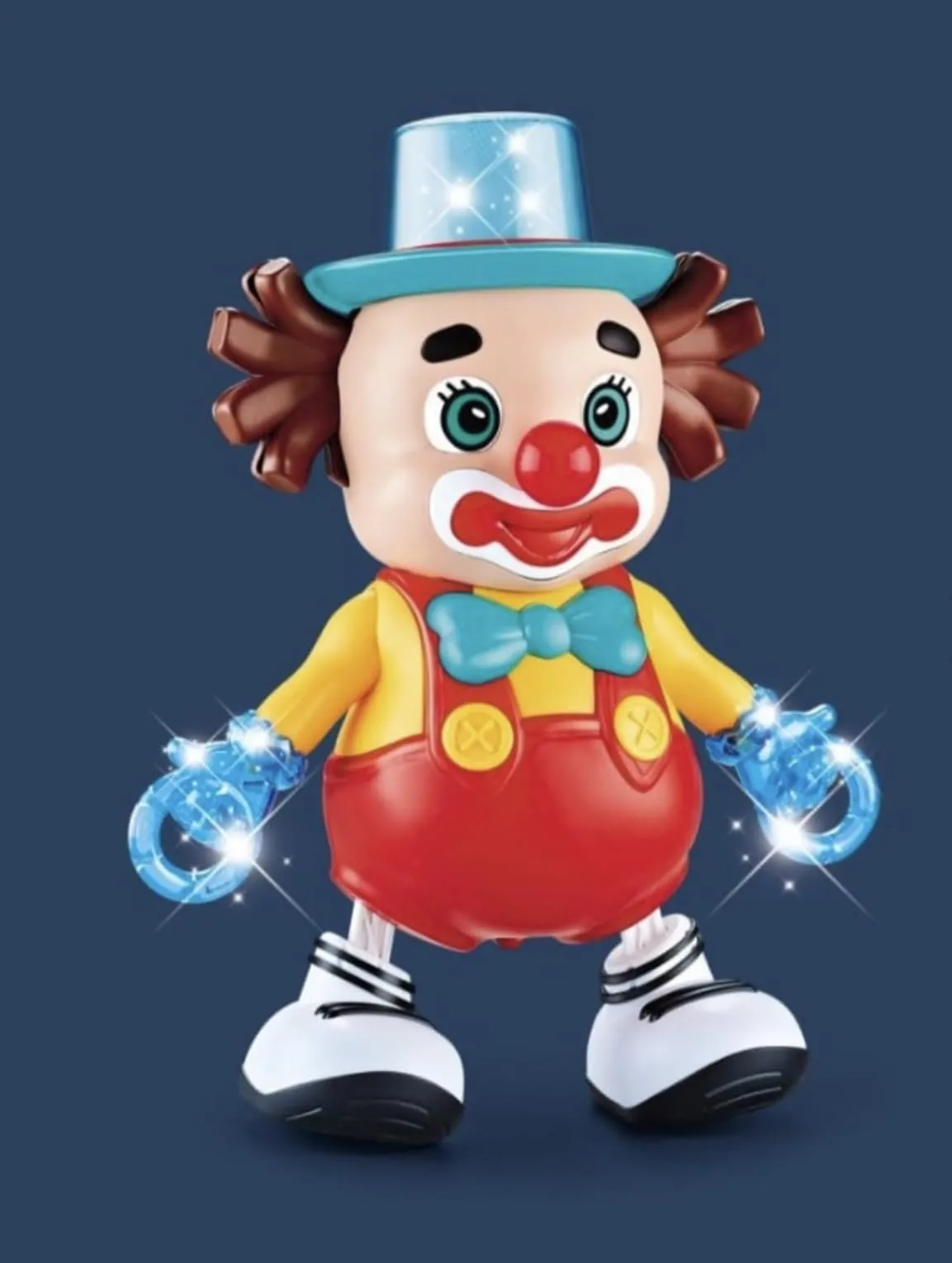 Goyal's Cute Funny-Face Dancing Clown Joker Toy with Music Flashing Lights and Real Dancing Action
