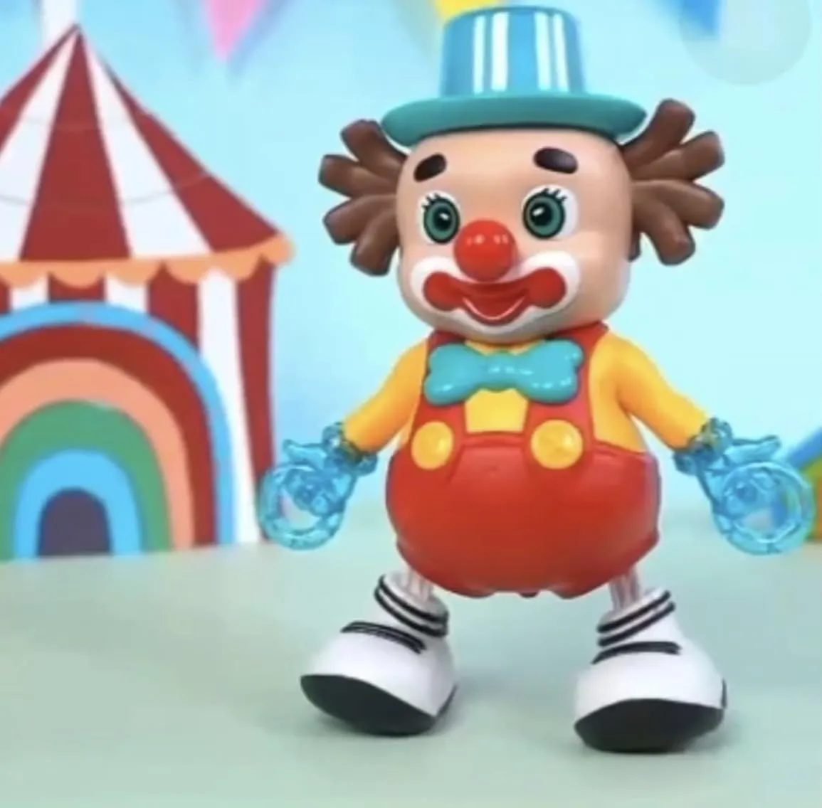 Goyal's Cute Funny-Face Dancing Clown Joker Toy with Music Flashing Lights and Real Dancing Action