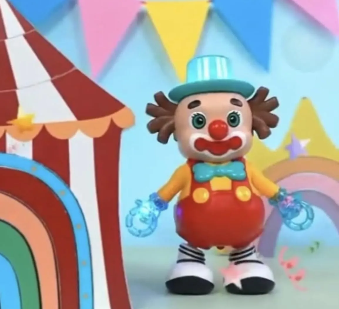 Goyal's Cute Funny-Face Dancing Clown Joker Toy with Music Flashing Lights and Real Dancing Action