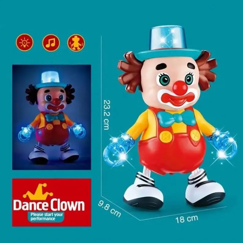 Goyal's Cute Funny-Face Dancing Clown Joker Toy with Music Flashing Lights and Real Dancing Action