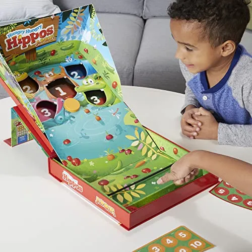 Hasbro Gaming Hungry Hungry Hippos Junior Board Game, Preschool Games Ages 3 , Kids Board Games for 2-4 Players, Kids Games, Counting & Number Game