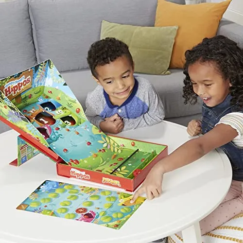 Hasbro Gaming Hungry Hungry Hippos Junior Board Game, Preschool Games Ages 3 , Kids Board Games for 2-4 Players, Kids Games, Counting & Number Game