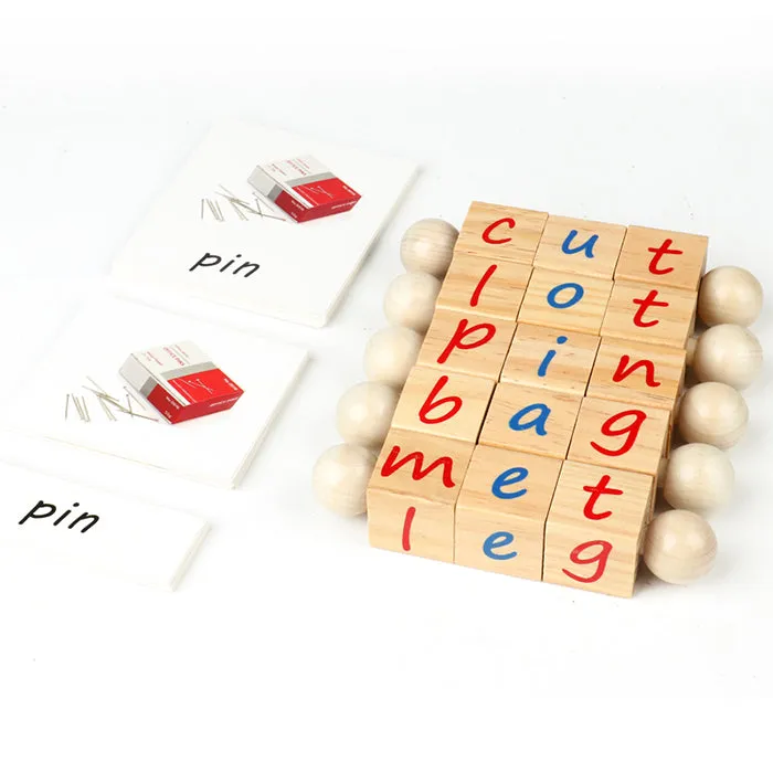 Montessori CVC words Reading Block and Cards Set - Montessori Educational Toys