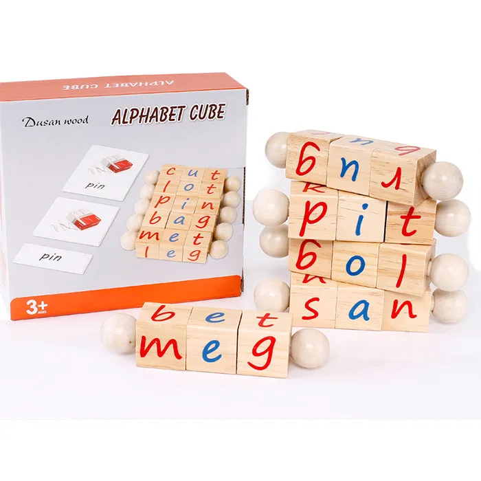 Montessori CVC words Reading Block and Cards Set - Montessori Educational Toys