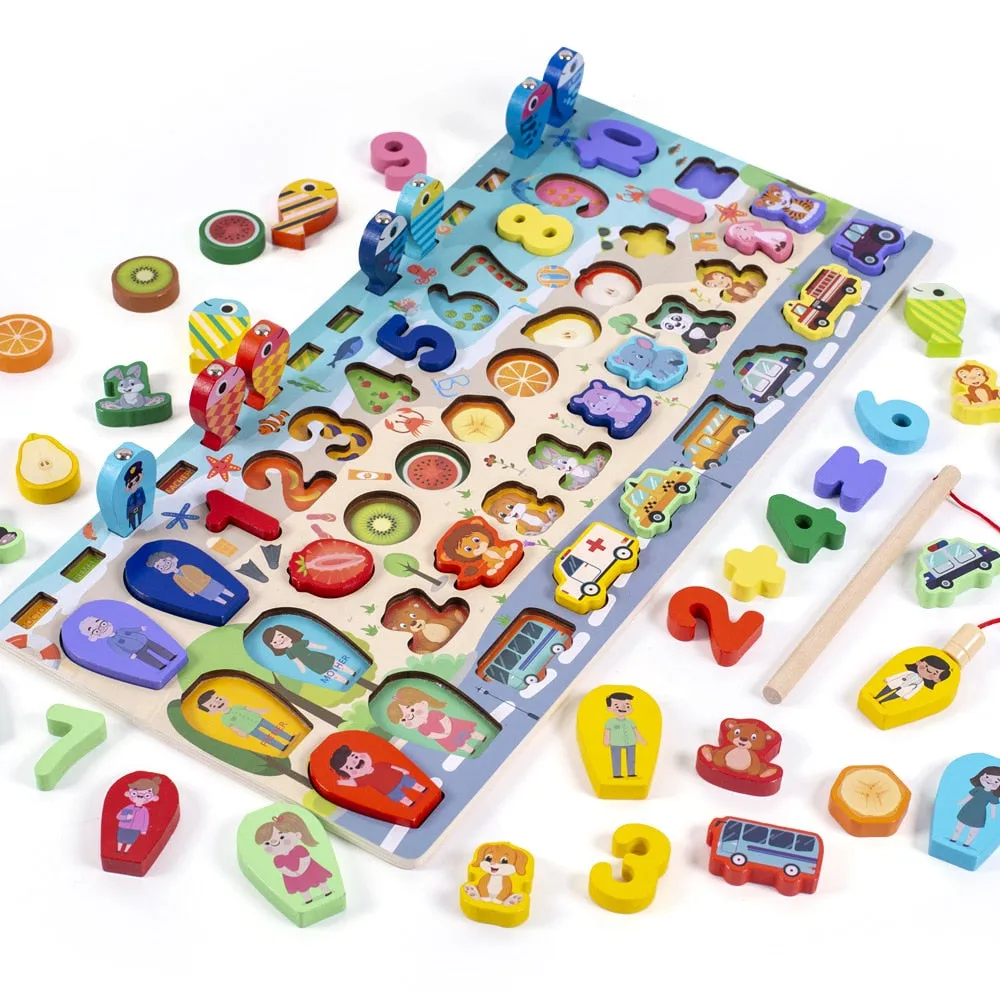 Montessori Educational Wooden Math Toys Children