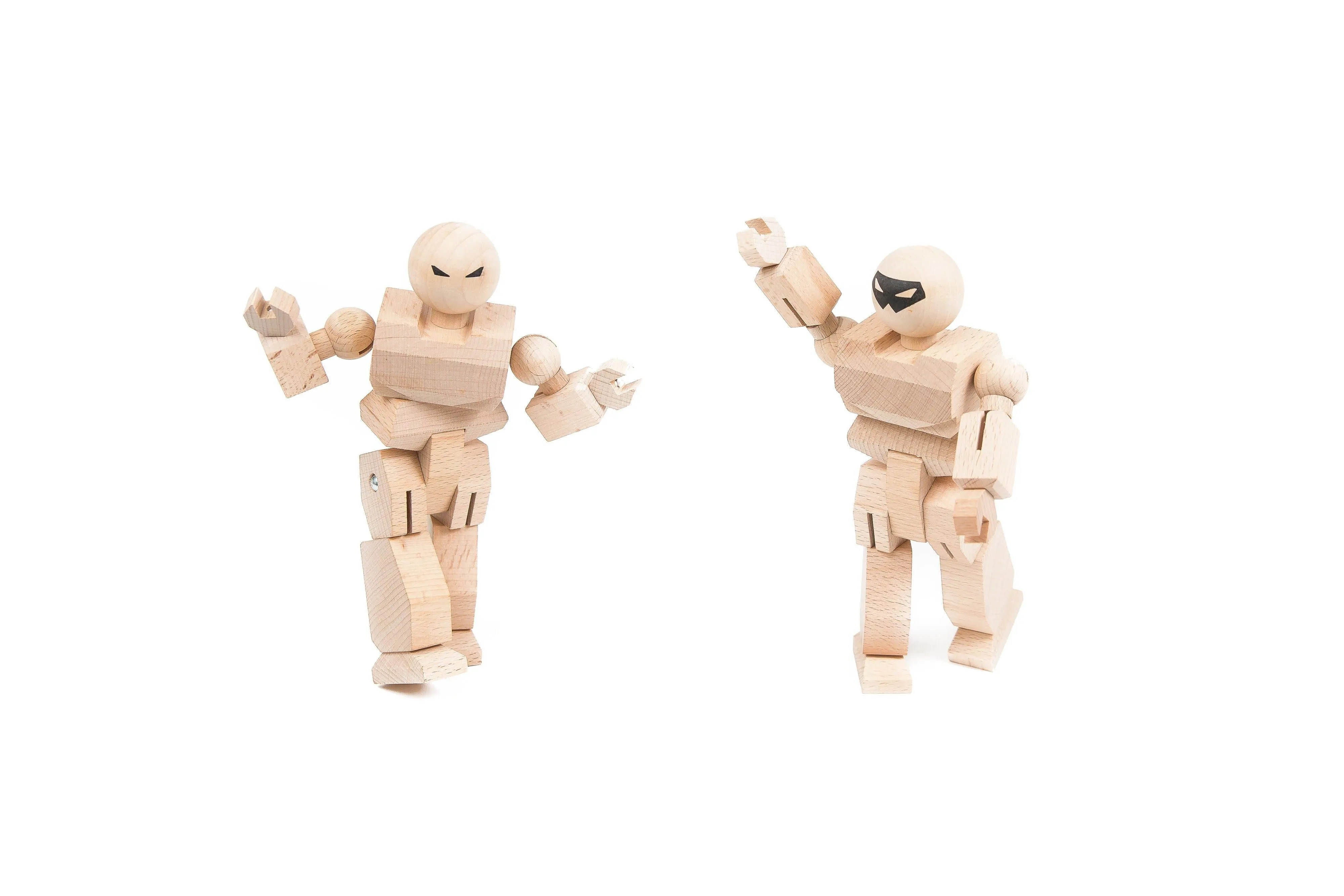 Playhard Heroes Wooden Mini-Figure 2-Pack Color Kit - Eco-Friendly & Customizable Fun