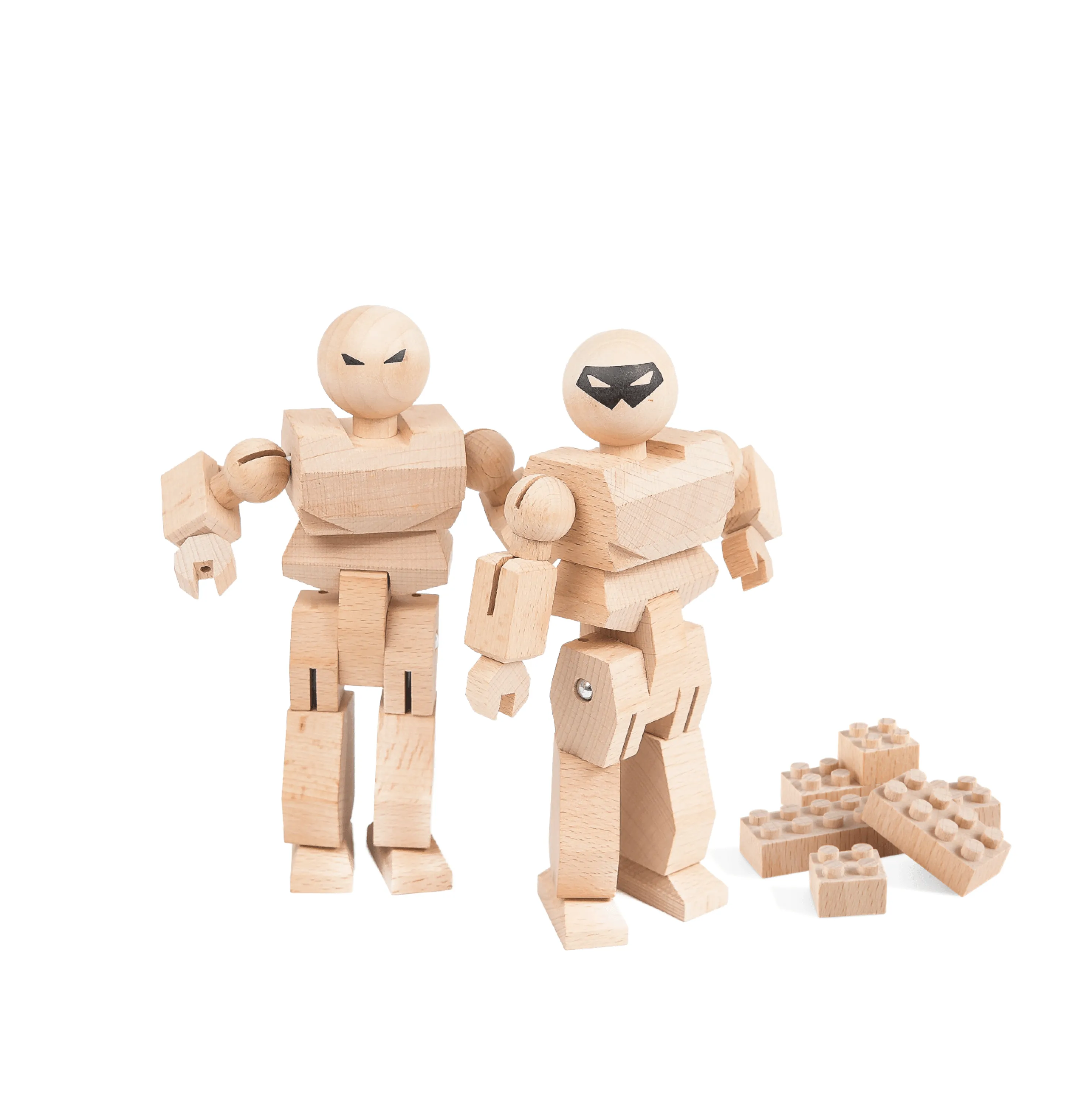 Playhard Heroes Wooden Mini-Figure 2-Pack Color Kit - Eco-Friendly & Customizable Fun