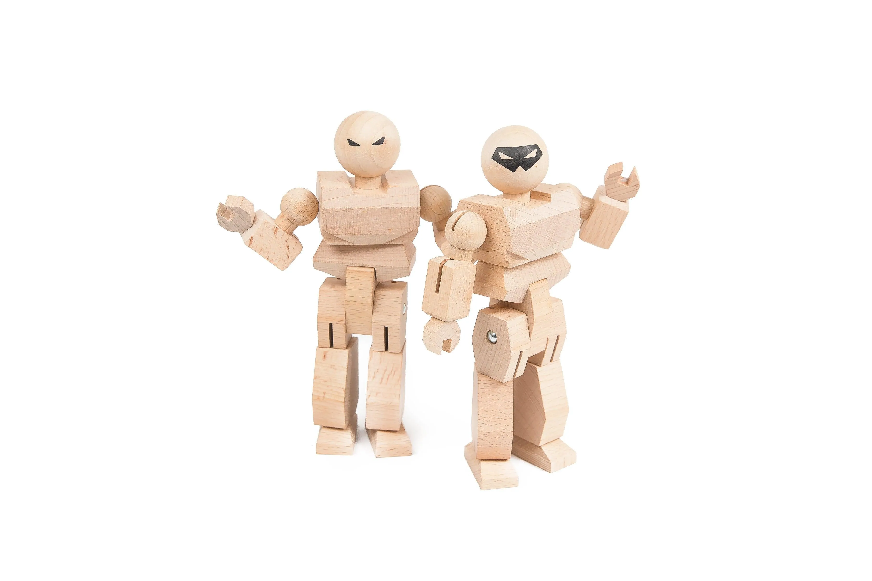 Playhard Heroes Wooden Mini-Figure 2-Pack Color Kit - Eco-Friendly & Customizable Fun