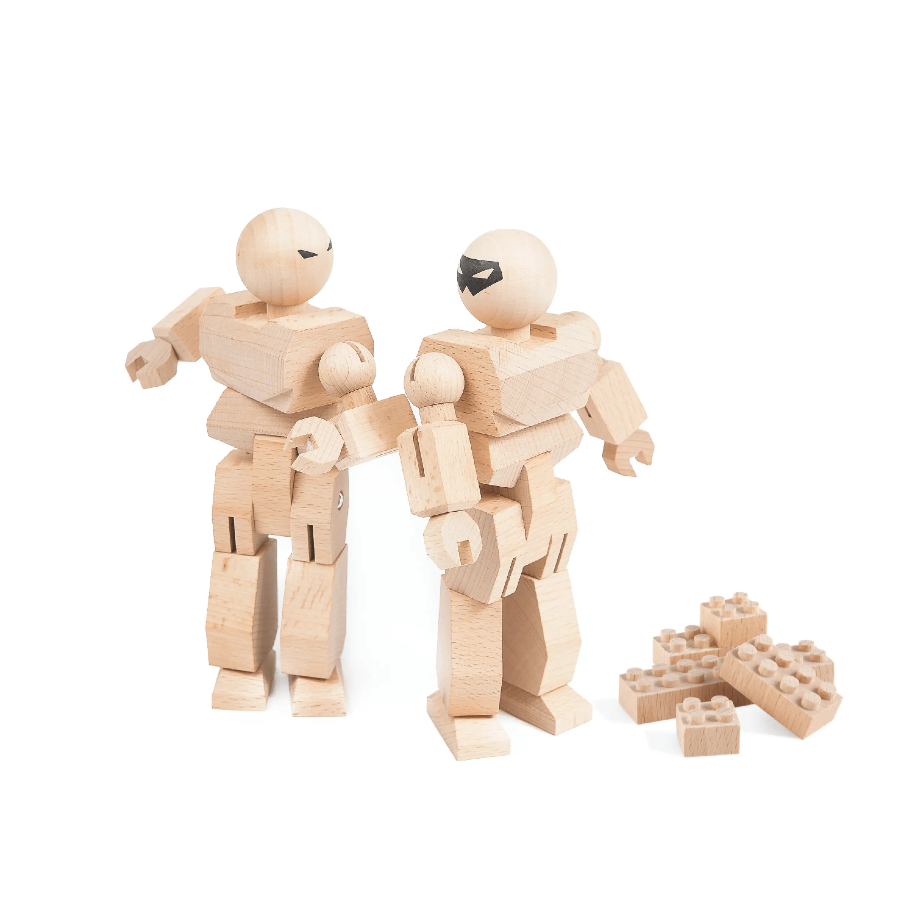 Playhard Heroes Wooden Mini-Figure 2-Pack Color Kit - Eco-Friendly & Customizable Fun