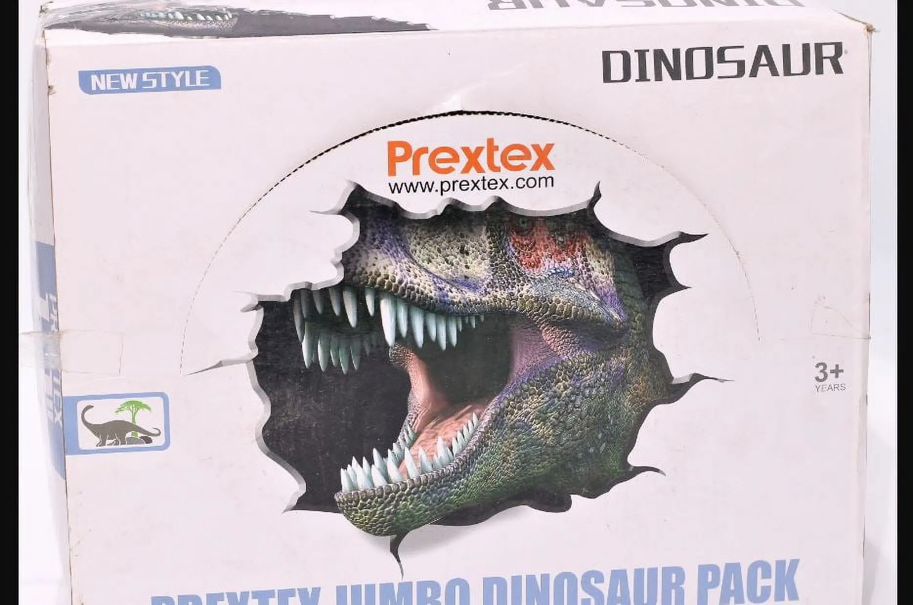 Prextex Realistic Looking 7" Dinosaurs Pack of 12 Large Plastic Assorted Dinosaur Figures With Educational Dinosaur Book, Large Dinosaur Figures, Plastic Dinosaurs, Dinosaur Toys Set for Kids, Boys