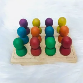Qtoys - Mini Rainbow People on Wooden Tray