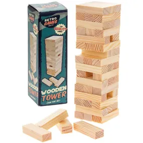 Retro Games Mini Jenga - Wooden Tower