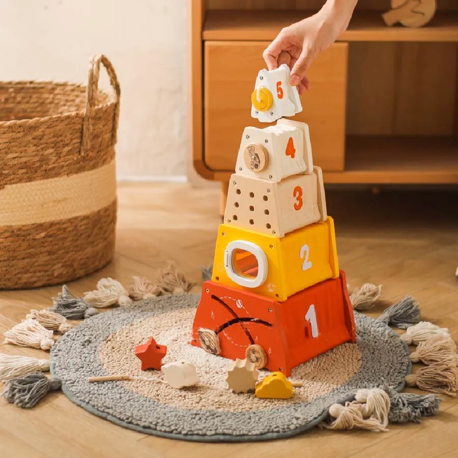 Rocket Building Blocks Wooden Montessori Toys KL09