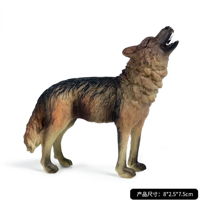 Small Size Simulation Wolf Action Figures PVC Figure Collectible Toys Wild Animal Figure Figurines Kids Cognitive Toys Kids Gift