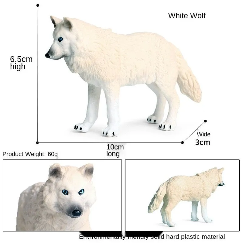 Small Size Simulation Wolf Action Figures PVC Figure Collectible Toys Wild Animal Figure Figurines Kids Cognitive Toys Kids Gift