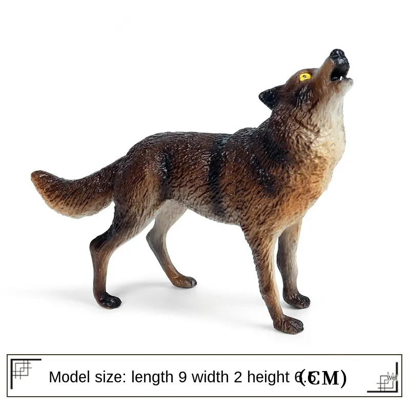 Small Size Simulation Wolf Action Figures PVC Figure Collectible Toys Wild Animal Figure Figurines Kids Cognitive Toys Kids Gift