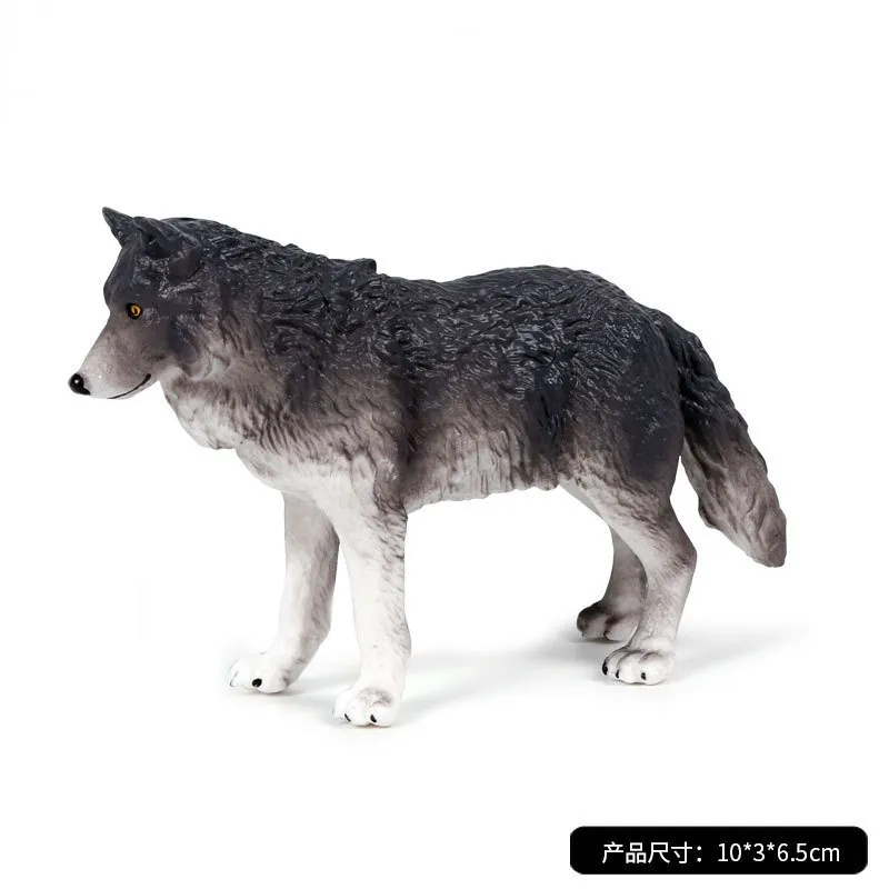 Small Size Simulation Wolf Action Figures PVC Figure Collectible Toys Wild Animal Figure Figurines Kids Cognitive Toys Kids Gift