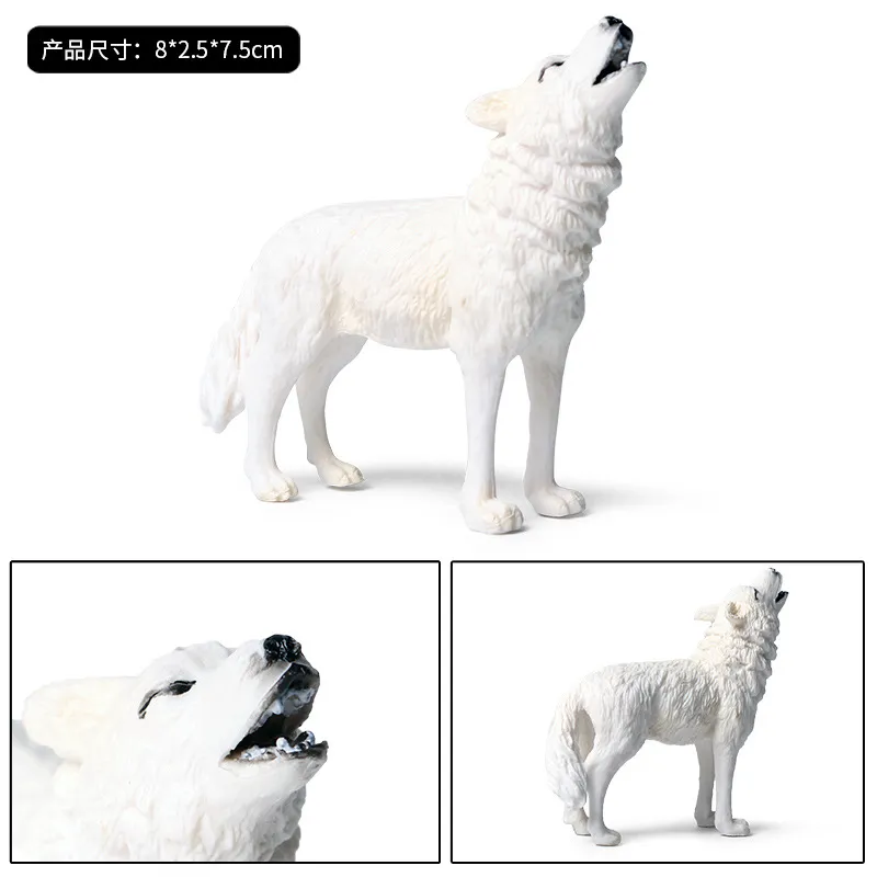 Small Size Simulation Wolf Action Figures PVC Figure Collectible Toys Wild Animal Figure Figurines Kids Cognitive Toys Kids Gift