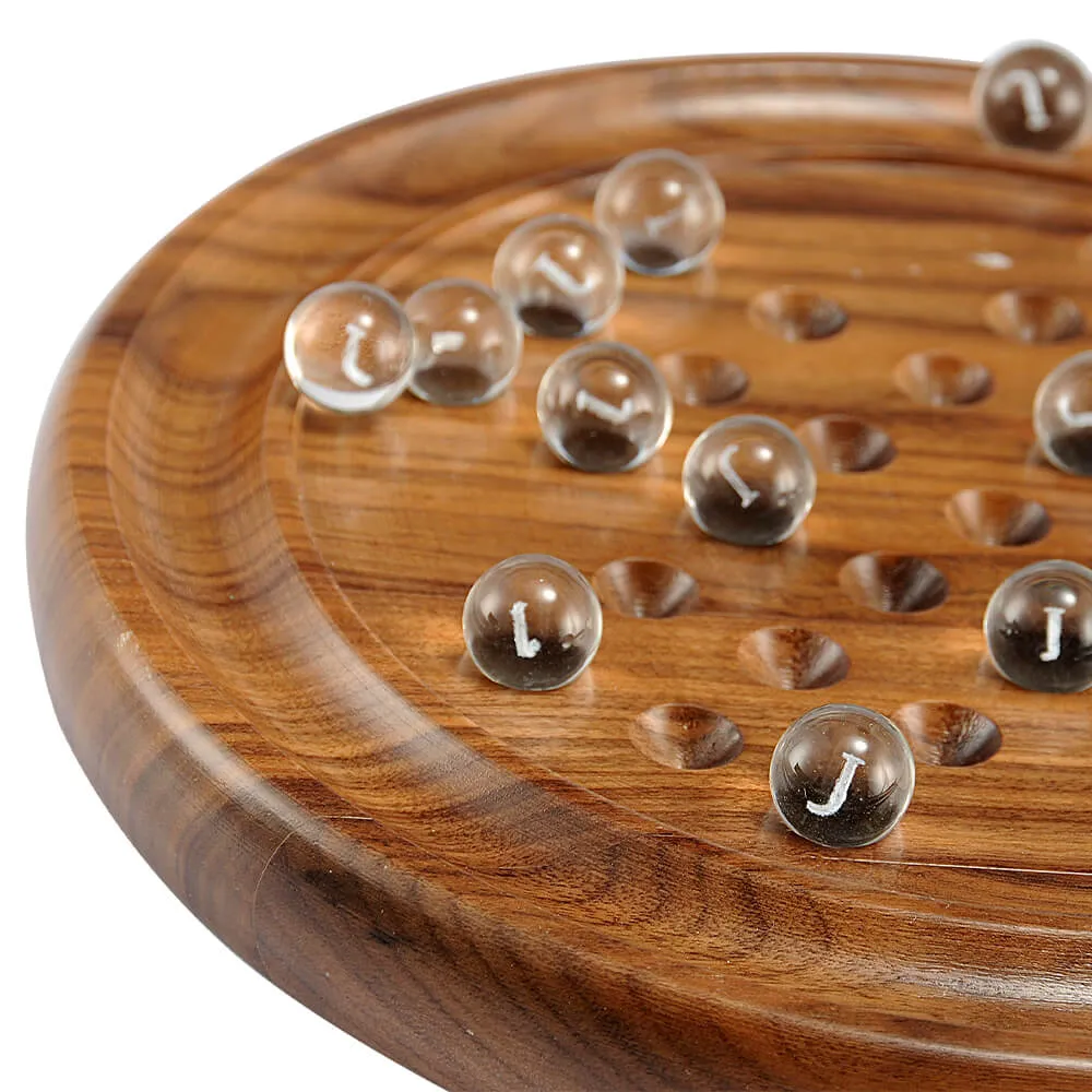 Solitaire With Marbles - 9" Wooden Solitaire