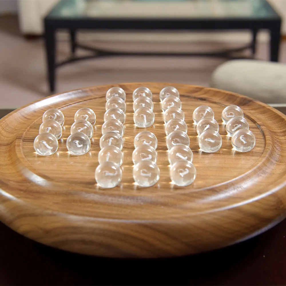Solitaire With Marbles - 9" Wooden Solitaire