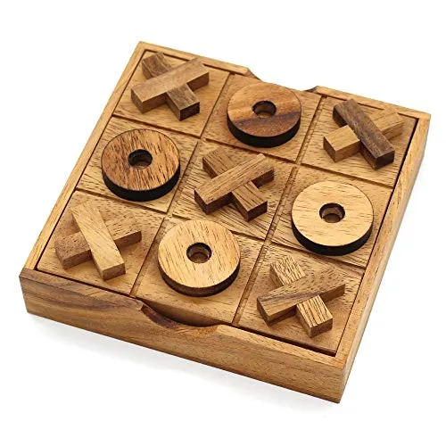 Tic Tac Toe Wood Coffee Tables Family Games to Play and a Classic Game Home Decor for Living Room Rustic Table Decor and Use as Game Top Wood Guest Room Decor Strategy Board Games for Families