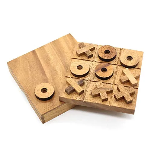Tic Tac Toe Wood Coffee Tables Family Games to Play and a Classic Game Home Decor for Living Room Rustic Table Decor and Use as Game Top Wood Guest Room Decor Strategy Board Games for Families