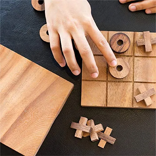Tic Tac Toe Wood Coffee Tables Family Games to Play and a Classic Game Home Decor for Living Room Rustic Table Decor and Use as Game Top Wood Guest Room Decor Strategy Board Games for Families