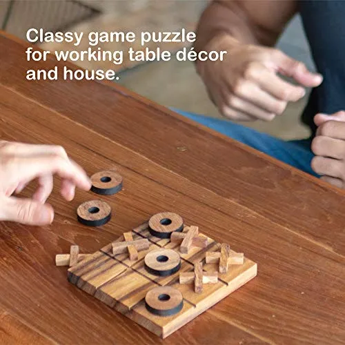 Tic Tac Toe Wood Coffee Tables Family Games to Play and a Classic Game Home Decor for Living Room Rustic Table Decor and Use as Game Top Wood Guest Room Decor Strategy Board Games for Families