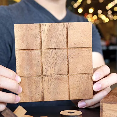 Tic Tac Toe Wood Coffee Tables Family Games to Play and a Classic Game Home Decor for Living Room Rustic Table Decor and Use as Game Top Wood Guest Room Decor Strategy Board Games for Families