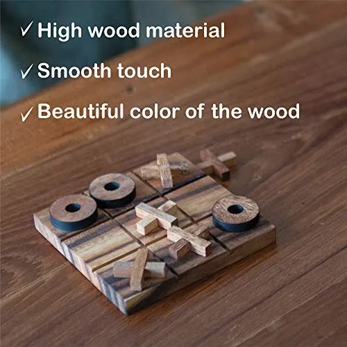 Tic Tac Toe Wood Coffee Tables Family Games to Play and a Classic Game Home Decor for Living Room Rustic Table Decor and Use as Game Top Wood Guest Room Decor Strategy Board Games for Families