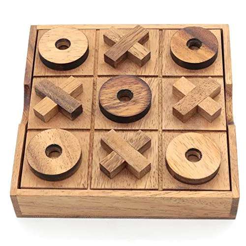 Tic Tac Toe Wood Coffee Tables Family Games to Play and a Classic Game Home Decor for Living Room Rustic Table Decor and Use as Game Top Wood Guest Room Decor Strategy Board Games for Families