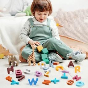 Wooden Numbers And Letters Puzzle Baby Children's Educational Toys