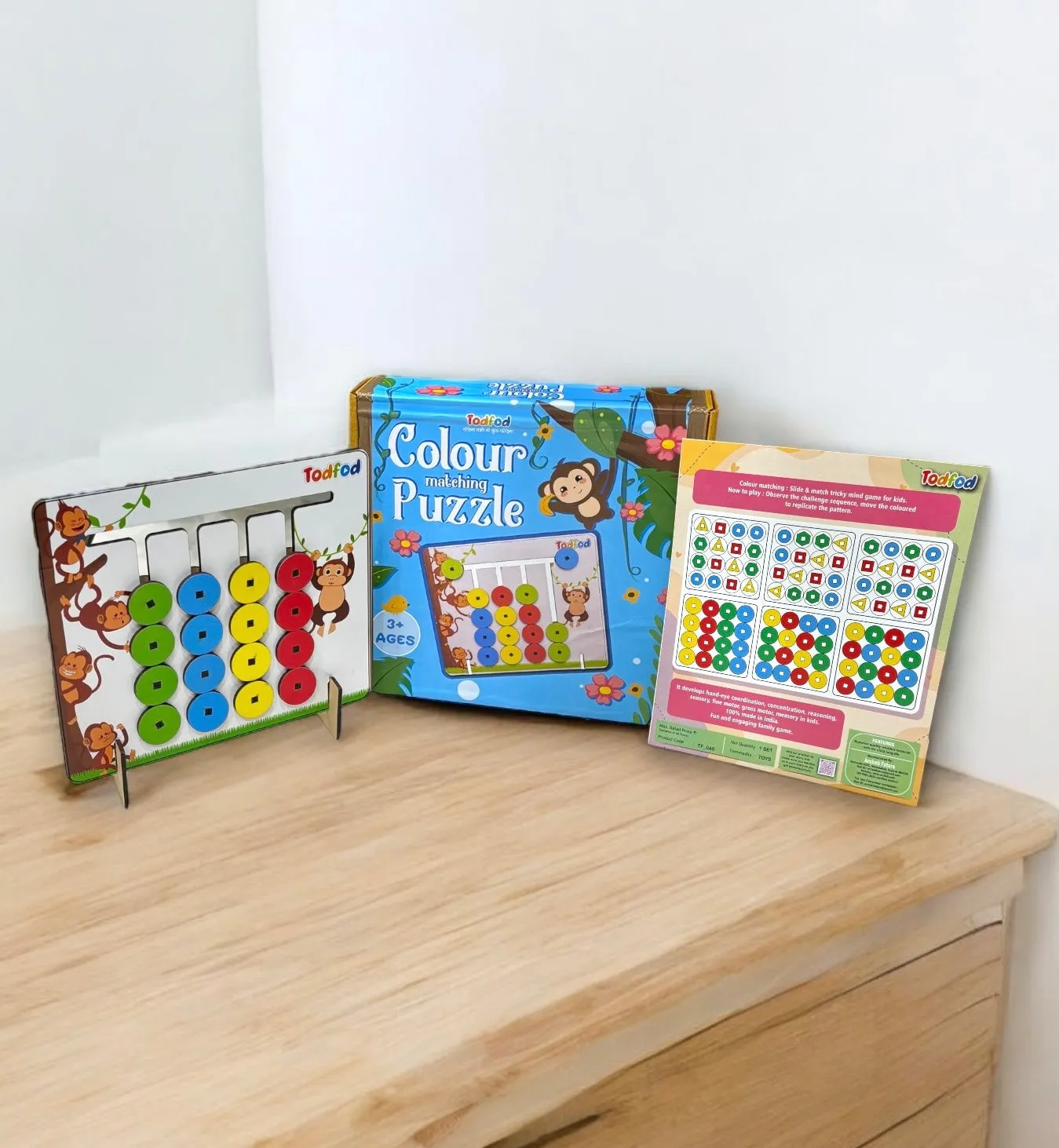Wooden Puzzle Toy - Color Shape Matching for Kids